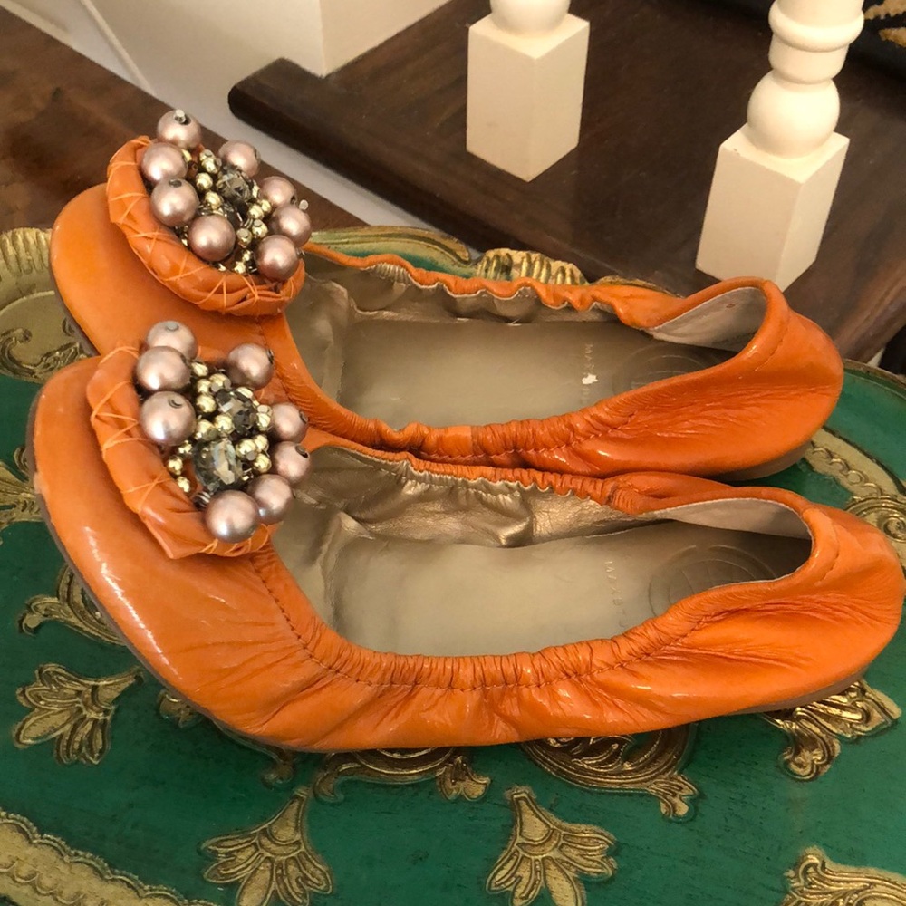 Max Studio Orange elastic  Embellished Flats